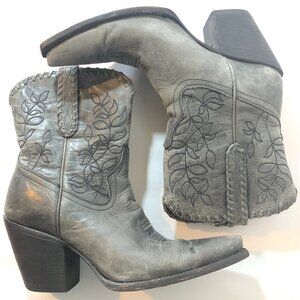 VACCARI Boots Women's Size 7 & 8 Gray Floral Cowgirl Cowboy Boots